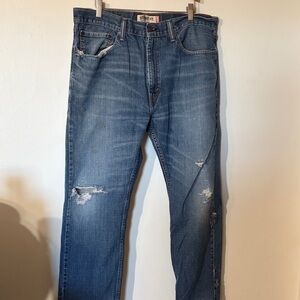Levi’s 505 Men’s Straight Jeans in Light Blue Distressed
